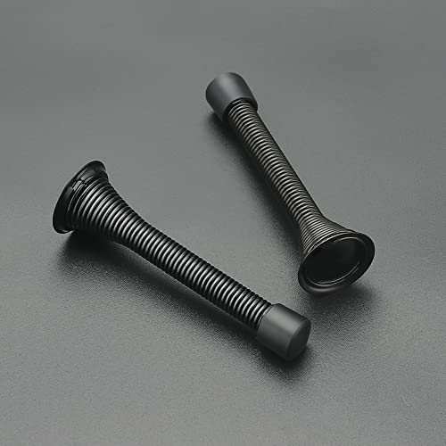 Ravinte Door Stoppers, 12 Pack Black Spring Door Stops with Rubber Bumper - color: Black