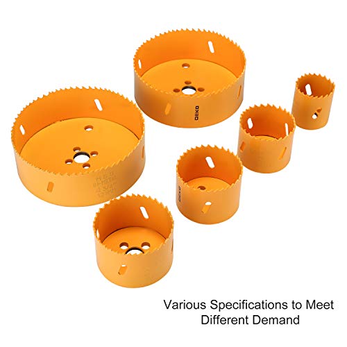 DEKO Hole Saw Set,26 PCS Hole Saw Kit with 22 PCS 4-3/4”- 3/4"Saw Blades in Case, with 2 Small Mandrel, 1 Large Mandrel, 1 Drill Bit, Ideal for Soft Wood, Plywood,PVC and Plastic Board