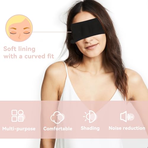 Agatige Sleep Ear Muffs, Soundproof Sleep Earmuff Headband Sleeping Noise Cancelling Ear Wrap Muffs Winter Women Sleep Mask - color: Black