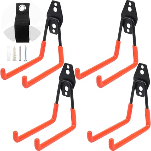 Heavy Duty Garage Storage Hooks 4 Pack Garage Tool Organizer Wall Mount - size: Medium