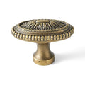 5 Pack | Cabinet Knobs | Solid Brass | 1-3/4 Inch Diameter | Brushed Antique Brass |Classic Cabinet Knobs for Furniture Kitchen ＆ Bathroon Fixture - size: 1-3/4 Inch Knob