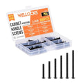 WELLOCKS M4 Cabinet Pull Screws, Black Zinc 25 to 50mm 100 PCS - color: Black, size: 100PCS