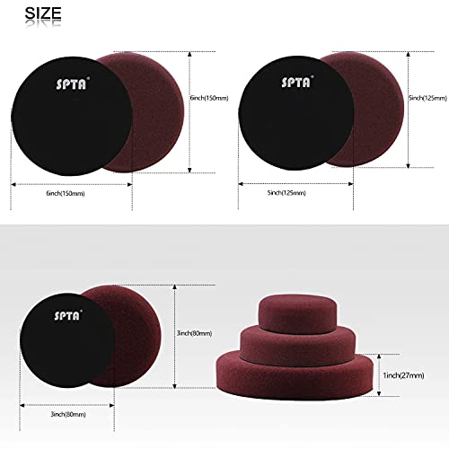 Buffer Polisher, SPTA 7 Inch 180mm Rotary Polisher Car Polisher Electric Polisher RO Polisher & Polishing Pads Set for Auto Buffing and Polishing