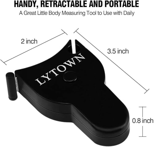 Automatic Telescopic Tape Measure, Body Measure Tape 60 inch (150cm), Self-Tightening Retractable Measuring Tape for Body Accurate Way to Track Weight Loss Muscle Gain by One Hand, 4 Piece - color: Black+Black