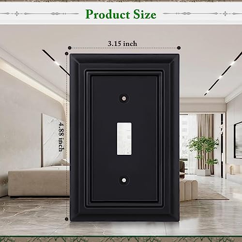 Matte Black Decorative Outlet Covers Wall Plates, Bamboo Fiber Light Switch Covers, Natural Material Electric Receptacle Switch Plate Outlet Cover of various styles (1 Gang Toggle 4 Pack) - size: 1 Gang Toggle 4 Pack