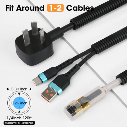 120 FT Wire Loom 1/4 Inch, Split Wire Loom Tubing Conduit, Wire Protector Tubing, Black - color: 1/4" x 120ft-Black
