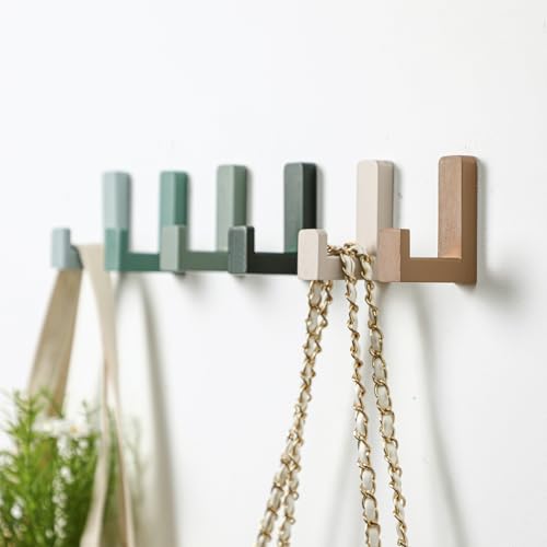 Teenyyou 6 Pcs Cute Kids Wall Hooks Adhesive for Backpack Green - color: Green