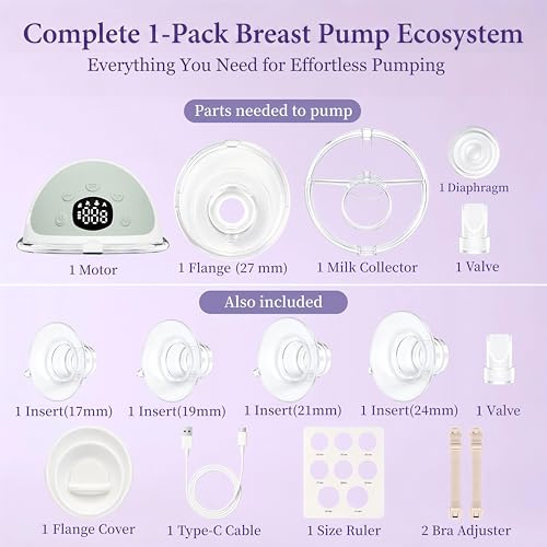 Wearable Breast Pump, OKPOIDM Hands-Free Electric, Portable, 1 Pack - color: 1 Pack