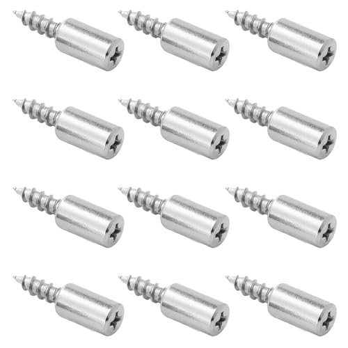 12pcs Screw in Shelf Pins, Nickel Plated Shelf Pegs Cabinet Shelf Holders Shelf Support Pegs, Small Shelf Brackets Phillips Head Pegs for Shelves Cupboards Bookcase Closet - color: Without Sleeve