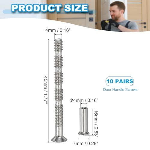 PATIKIL Cabinet Handle Screws M4 x 45mm Break Away Screw with Sleeve 10Set - size: M4 x 45mm