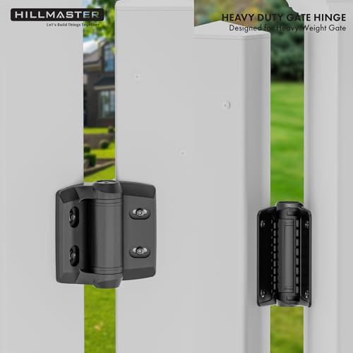 Heavy Duty Self Closing Nylon Gate Hinges for Square-to-Square Vinyl Fence,Pool Gate Hinges with Alignment Legs, No Rust&Adjustable Fence Door Hinges for Outdoor Metal&Vinyl Gates,Wood Gate, 2 Count
