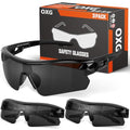 OXG Work Safety Glasses for Men Women, ANSI Z87.1 UV Protection - color: Grey
