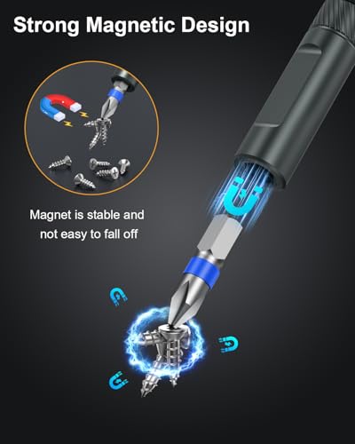 Bomivoi Magnetic Screwdriver Set, Portable Mini Flexible Combination Ratchet Screwdriver Set with T Handle, S2 Steel Bits, Repair Tool Kit for Furniture Assembly, Bicycles, Computer, DIY - style: 12 IN 1