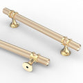 Asidrama 10 Pack 5 Inch(128mm) Knurled Brushed Brass Kitchen Cabinet Handles, Glod Cabinet Pulls Kitchen Cabinet Hardware Cupboard Handles Drawer Pulls - color: Brushed Brass, size: 5" Hole Center, style: 10 Pack