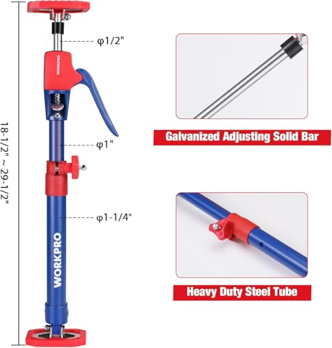 WORKPRO Cabinet Jacks, 18-1/2" to 29-1/2" Adjustable Support Pole, 4-Pack - size: Short-18.5"-29.5" 4PC