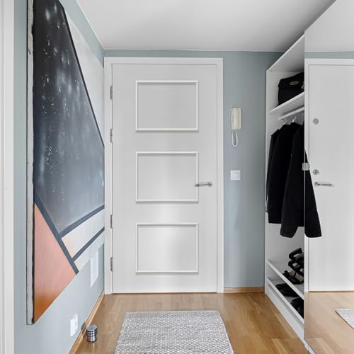 Melkus Peel and Stick Wall Molding Kit, 3 Sets 16" x 20" Precut Wainscoting Panels, Self Adhesive Molding Trims for Interior Wall Décor - size: 3 Set/16"x20"