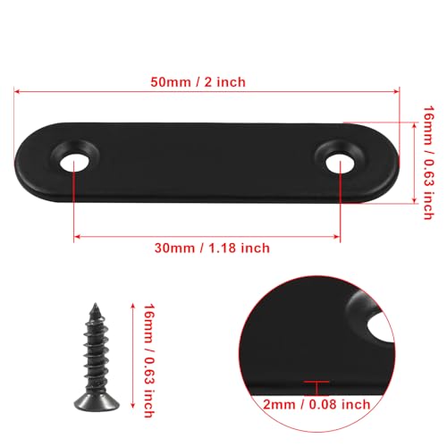Hordion 12Pcs 2" Straight Bracket Stainless Steel Brace, Flat Mending Plate - size: 2 Inch, style: 12 Pcs
