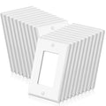 BESTTEN 20 Pack Decorator Wall Plates 1-Gang Electrical Cover Plate, White - size: 1 Gang 20PK