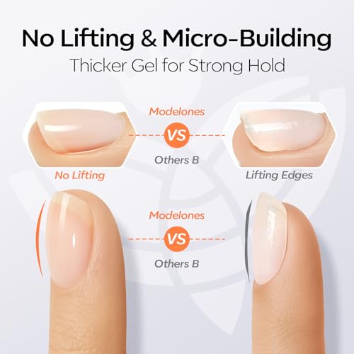 modelones Gel Top Coat and Silky Base Set 15ml Upgrade No Wipe Glossy