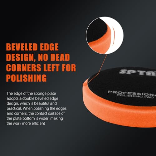 Buffing Polishing Pads, SPTA 5Pcs 4.5 Inch Face for 4 Inch 100mm Backing Plate Mix Cutting force Buffing Pads Cutting Polishing Pad Kit For Car Buffer Polisher Compounding,Polishing, Waxing-FPTFS4-MIX - size: 4.5 Inch