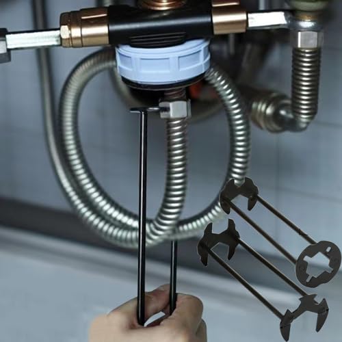 Multifunctional Basin Wrench Carbon Steel Faucet Wrench, 7 Sizes Basin Faucet Tight Spaces Sink Tool 2Pcs - size: 7 Sizes