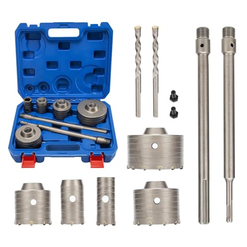 RENYU 9pcs Concrete Hole Saw Kit, SDS Plus and Max Shank