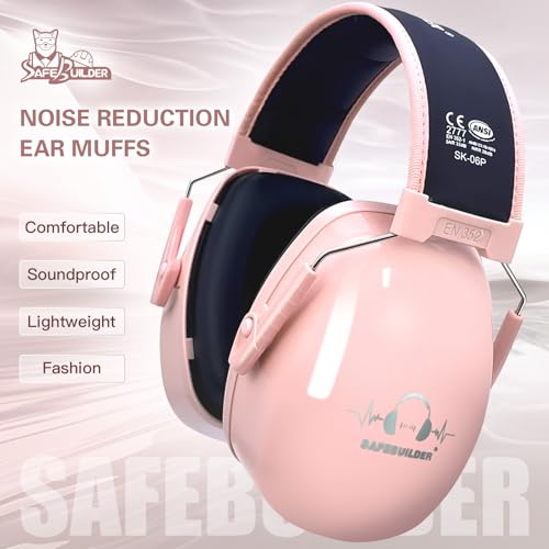 SAFEBUILDER Ear Protection Ear muffs Noise Reduction NRR 28dB Adjustable Hearing Protection for Working Mowing SK-06P - color: 01-girl-pink