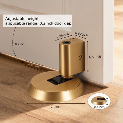 PANALI Windproof Door Stopper, Mechanical Door Stop, 1 Pack, Brushed Brass - color: Brushed Brass