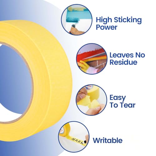 ADHES Yellow Masking Tape Painter Tape 25mm x 50m - size: 24mm x 50m