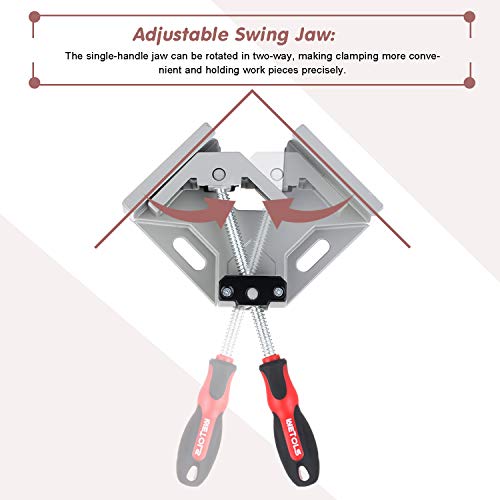 WETOLS 90 Degree Corner Clamp Set, 4 Pcs Adjustable Clamps for Woodworking
