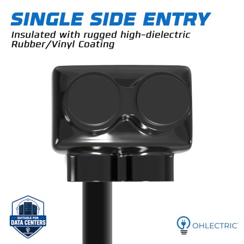 OHLECTRIC Insulated Wire Connector 2 Port Dual Side Entry for 2-14 Wire Range Lugs with 7/32 Hex Screw, Pre-Filled with Oxide Inhibitor - Wire Connectors, Electrical Connectors, Wire Tap