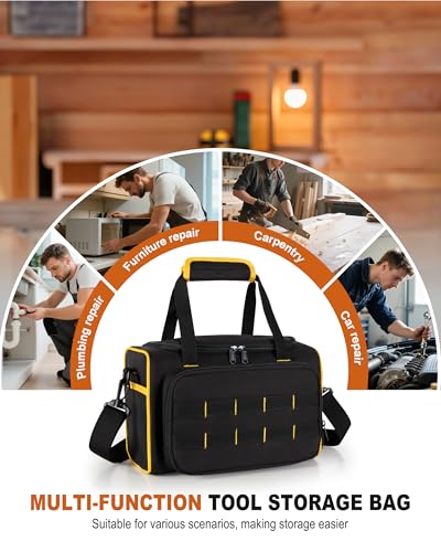 Marscamd 12-inch Tool Bag with Multiple Pockets, Heavy Duty Tool Tote
