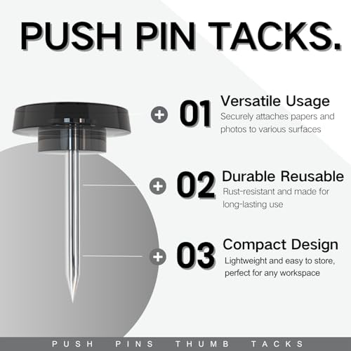 150PCS Black Clear Thumb Tacks for wall Push pins thumbtacks for Hanging - color: Clear Black