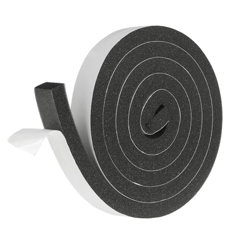 uxcell Weather Stripping Door Seal, 1-3/16" x 9/16" x 6.5 Ft Adhesive Foam Tape Seal Soundproof Insulation Strips for Door Frame Window Gaps (1 Roll, 6.5 Feet) - size: 1-3/16" x 9/16" (6.5 Ft)