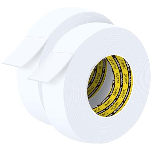 White Foam Tape Weather Stripping Sealing Sponge,2Pack 1.2inx16FT - color: White, size: 2 Pack 1.18in x 16.4FT