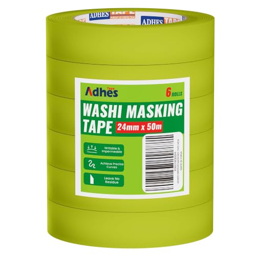 ADHES Green Delicate Surface Washi Masking Tape Painter Tape 1Inch - size: 24mm x 50m