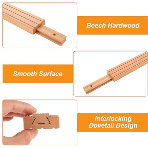 WOPPLXY 6 PCS Wood Drawer Slides, 16 Inch Wooden Drawer Slides, Wood Center Mount Drawer Slides Replacement Part