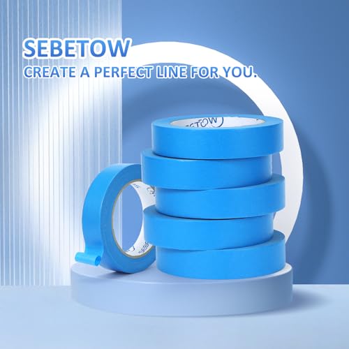 10Rolls Painters Tape 1 inch Wide Bulk Blue Masking Tape for Painting 55yds - size: 1 inch × 10 Rolls