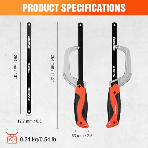 ValueMax Mini Hack Saw with Extra 1 Piece Bi-Metal 10 Inch Blade