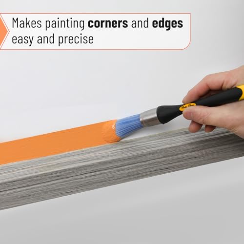 Bates- Trim Brush, 0.75 Inch, Edge Painting Tool, Trim Paint Brushes, Trimmer Edger, Trim Brush - color: Orange-black, size: 0.75 inch, 1 Pack