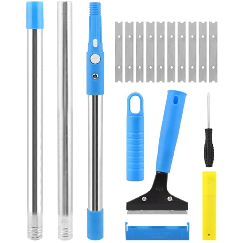 Heavy Duty Floor Scraper, 4" Wide Razor Blade with 48" Long Handle