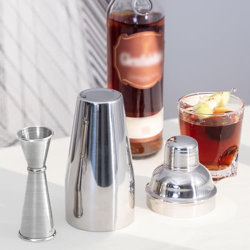 Briout Double Cocktail Jigger for Bartending, 2OZ & 1OZ, Rolled Edge Silver - color: Frosted Silver, size: Rolled Edge-1oz/2oz-1PC