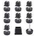8Pcs Adjustable Leveling Feet, Square Insert Kit, Furniture Glide Leveler, Black, 20x20mm, 30x11mm, For Cabinets, Sofa Tables, Chairs - size: 20x20mm
