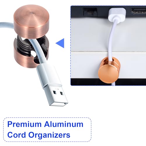 SmallCat 3 Sets Charger Holders for Cords, Cable Anchor Holders, 3 Colors - color: Gold, Red Bronze, Rose Gold, size: 3 Sets