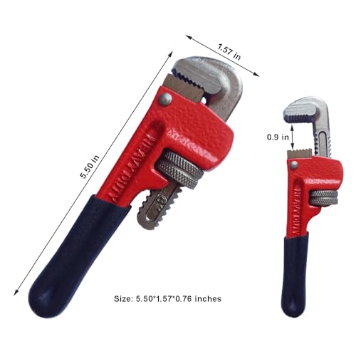 6 Inch Small Pipe Wrench Adjustable Heavy Duty for Tight Spaces