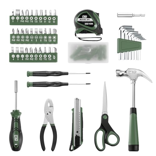 Prostormer 93-Piece Tool Kit, Basic Household Tool Set, Green - color: Green