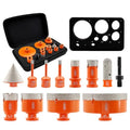 BGTEC Diamond Hole Saw Kit Marsonry Drill Bits,5/8-11 Thread 12pcs 6/6/8/20/25/35/50/75/100mm Drill Bits+20mm Milling Finger Bit+2" chamfering Bit+SDS for Granite Marble Porcelain Tile Ceramic - size: 12 pcs - 6/6/8/20/25/35/50/75/100mm, style: Flash Toot