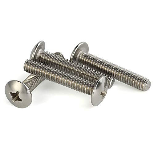 Mellewell #8-32 x 1-1/4" Truss Head Machine Screws, Full Thread, 18-8 Stainless Steel, Quantity 50 - color: Silver, size: #8-32 x 1-1/4"