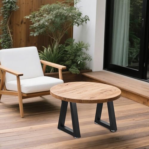 16 Inch Trapezoid Metal Table Legs for Bench, Coffee Table Legs, DIY Furniture Feets Set of 2, Including Screws and Adjustable Feet Pads, 16 Inch x 10.8 Inch - size: 16 '' Trapezoid