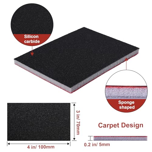 22 Pcs Sanding Sponge 800 Grit Sandpaper Assortment, Washable & Reusable Sanding Blocks for Wood, Metal, Drywall, Glazing, Wet Dry Sandpaper for Smooth Finishing - size: 800 Grit